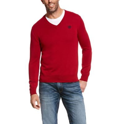 Ariat Crew Neck - Trui Rood Heren - 30765-709